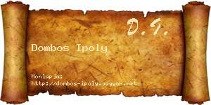 Dombos Ipoly névjegykártya